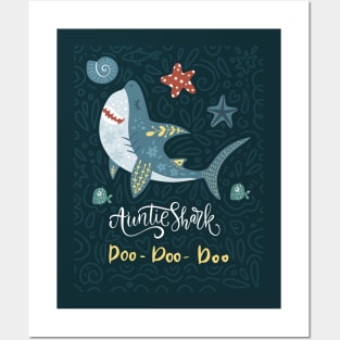 Aunty Shark Doo Doo Doo Posters and Art